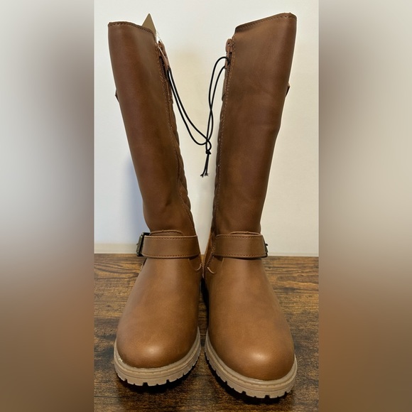 Thereabouts  Lil Hailey Cognac Flat Heel Riding Boots NWT Various Sizes - Picture 7 of 8